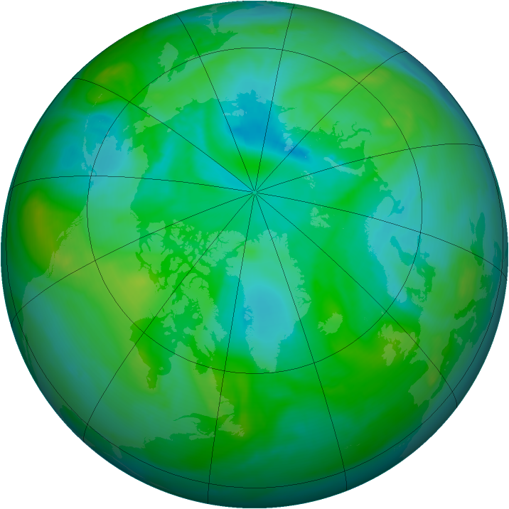 Arctic ozone map for 12 August 2007